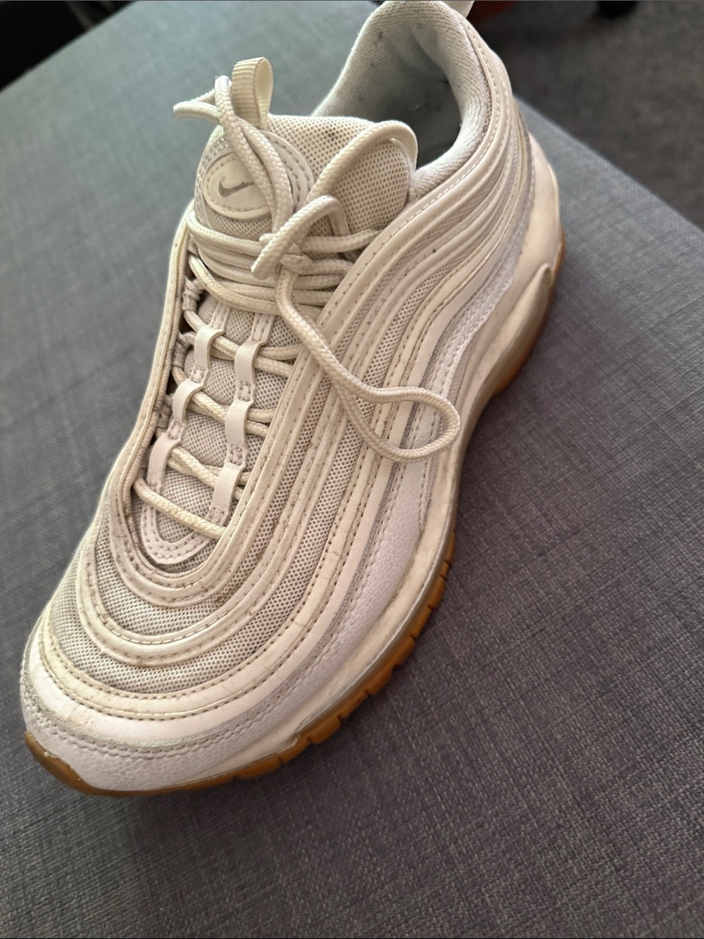 Nike Men’s Cream/White Air Max 97 with Gum Sole